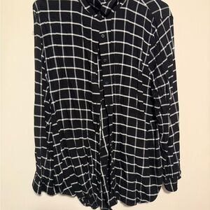 Calvin Klein Black and White Plaid Shirt
